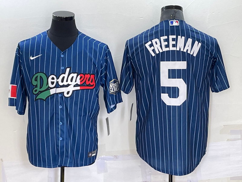 Men's Los Angeles Dodgers Freddie Freeman #5 Blue Authentic Jersey